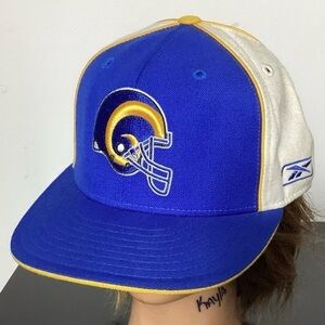 LA Rams NFL Reebok Gridiron Classics Wool Sz 7 1/2 Fitted Baseball Cap Hat EUC!